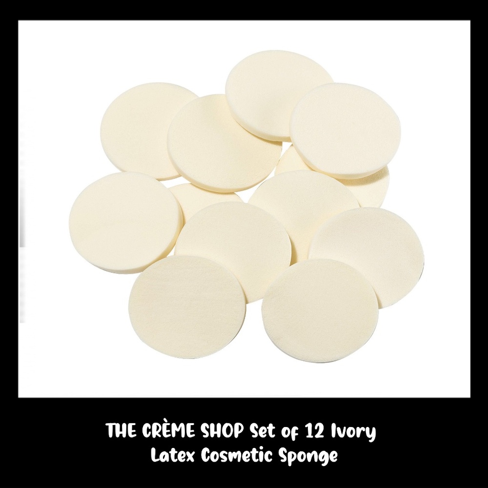 THE CRÈME SHOP Set of 12 Ivory Latex Cosmetic Sponge